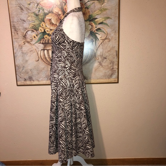 Sz 8P Madison Leigh “Ralph Lauren Look” Ivory & Brown Halter Dress - Picture 15 of 16
